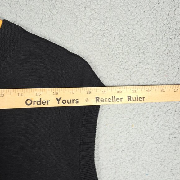 Paul Fredrick Sweater Vest Mens  XL Black Knit V Neck Cashmere Silk Blend Slim - Picture 7 of 9